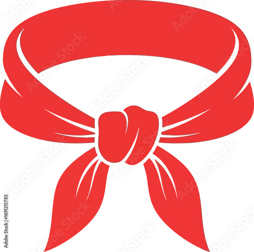 Vibrant red bandana knot fashion accessory celebration style textile vector