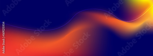 Dark blue sky yellow orange abstract background for desktop design. Blurred color gradient, ombre, blur. Unfocused, colorful, multicolor, mix, rainbow, bright, fun pattern. Rough, grainy banner