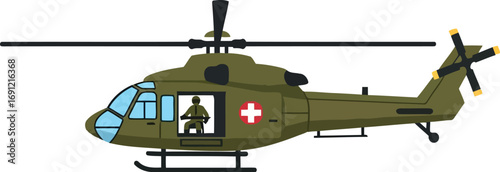Swiss military helicopter aviation transport rescue mission vector