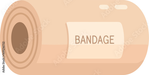 Rolled elastic bandage for medical first aid and injury support vector