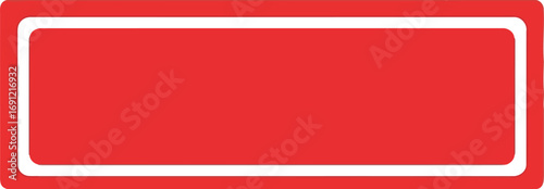 Modern red sign border blank template for text and information vector