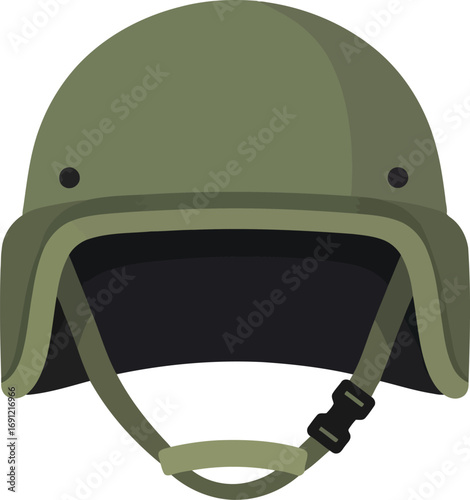 Tactical military helmet protective gear olive green combat ballistic headwear soldier equipment vector