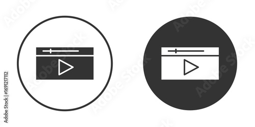 Video tutorial icon silhouette vector illustration collection