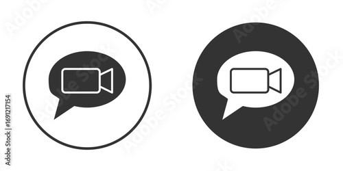 Video call icon silhouette vector illustration collection