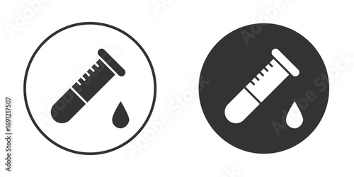 Test tube icon silhouette vector illustration collection