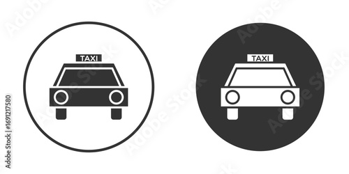 Taxi icon silhouette vector illustration collection