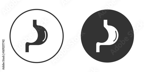 Stomach icon silhouette vector illustration collection