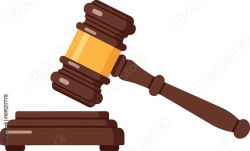 Justice gavel decision symbol law court auction gavel wooden legal judge ruling authority vector
