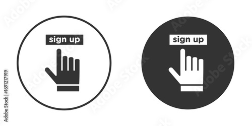 Sign up icon silhouette vector illustration collection