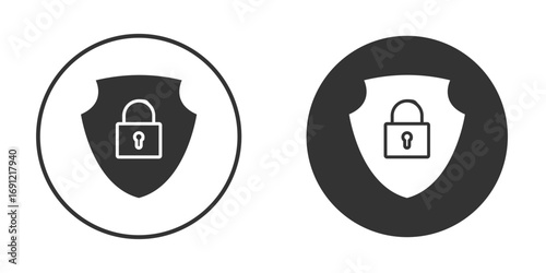 Shield lock icon silhouette vector illustration collection