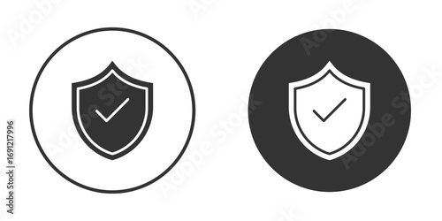 Shield check mark icon silhouette vector illustration collection