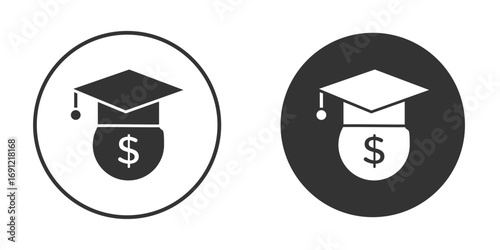 Scholarship icon silhouette vector illustration collection