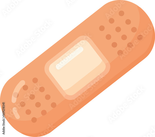 Skin tone adhesive bandage first aid wound care healing injury protection vector
