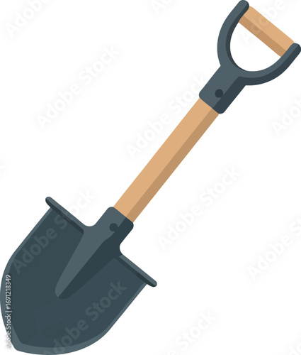 Gardening spade tool for digging soil earthwork planting outdoor agriculture manual labor vector