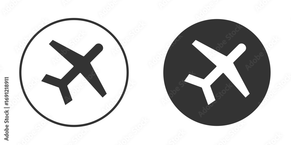 Obraz premium Plane icon silhouette vector illustration collection