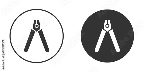 Pliers icon silhouette vector illustration collection