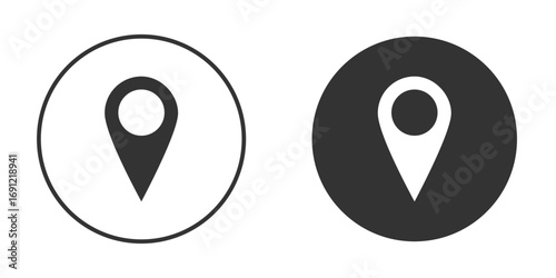 Pin icon silhouette vector illustration collection