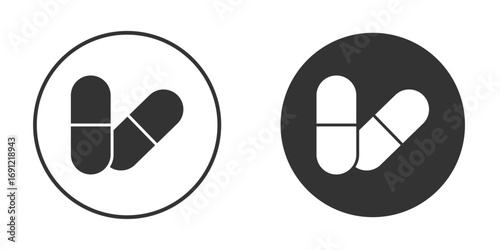 Pills icon silhouette vector illustration collection