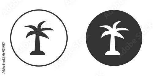 Palm tree icon silhouette vector illustration collection