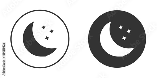 Moon icon silhouette vector illustration collection