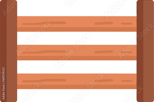 Rustic wooden fence section farm countryside barrier boundary equestrian gate landscape element vector