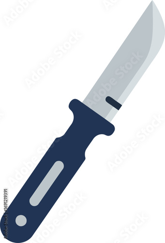 Tactical survival knife sharp blade serrated edge ergonomic handle outdoor gear essential vector