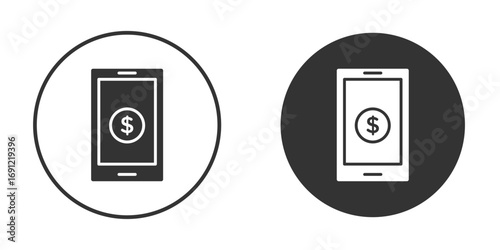 Mobile banking icon silhouette vector illustration collection