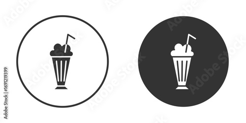 Milkshake icon silhouette vector illustration collection