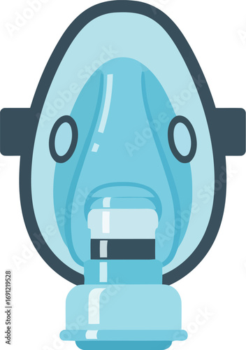 Medical oxygen mask for respiration therapy and anesthesia equipment vector