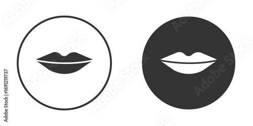 Lips icon silhouette vector illustration collection