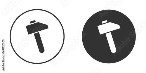 Hammer icon silhouette vector illustration collection