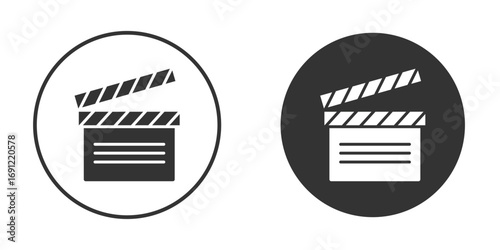 Film clapperboard icon silhouette vector illustration collection