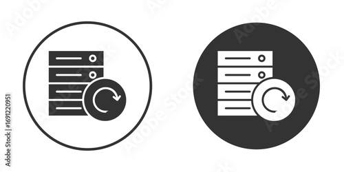 Data backup icon silhouette vector illustration collection