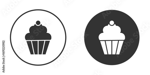 Cupcake icon silhouette vector illustration collection