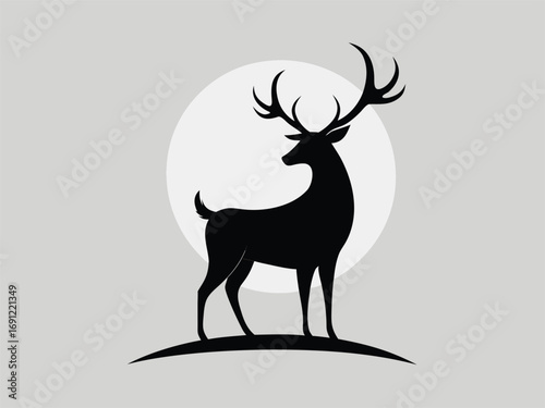 Majestic Deer Standing Tall Silhouette