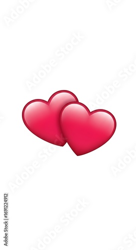 Two hearts emoji graphic design for valentine's day love and romance illustration