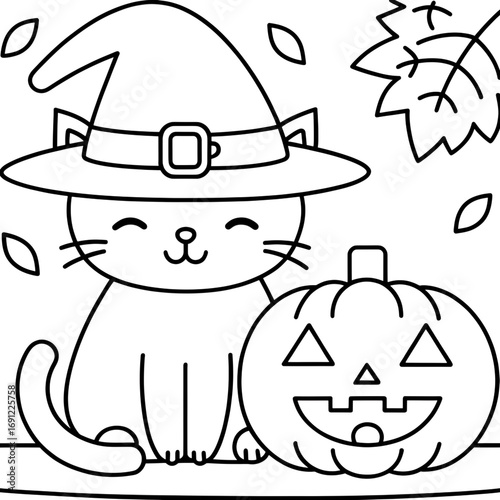 Dessin au trait pour page ou livre de coloriage de chat mignon et amusant. Trait simple et facile, vecteur noir transparent.