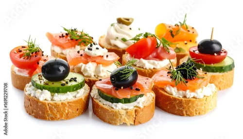 Fototapeta Assorted small sandwiches