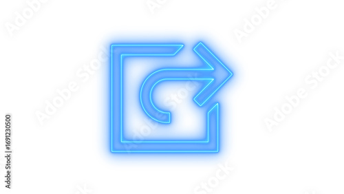 Illustration of neon blue external link isolated on transparent background, a glowing symbol of redirection, navigation, and connection to external resources online
