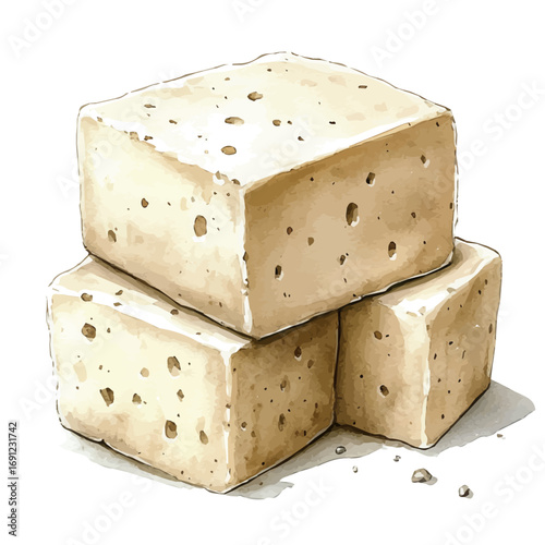 Halva, watercolor vector, isolated on a white background.