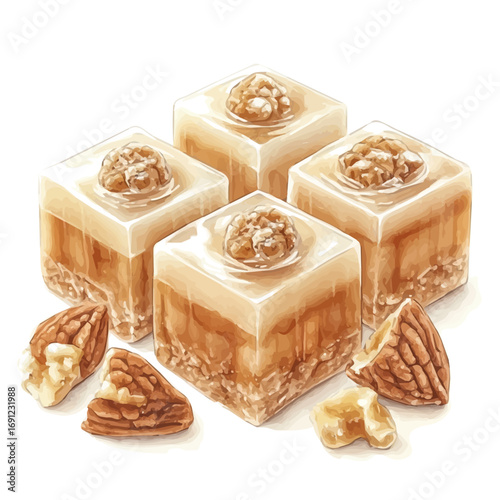 Halva, watercolor vector, isolated on a white background.