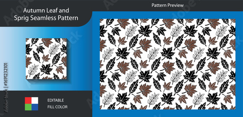 Art of autumn leaf and spring seamless pattern this design combines elements of both autumn and spring, creating a versatile and visually appealing pattern
