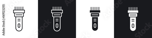 Trimmer icons in solid and stroke graphics