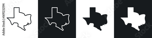 Texas icons in solid and stroke graphics