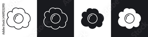 Omelet icons in solid and stroke graphics