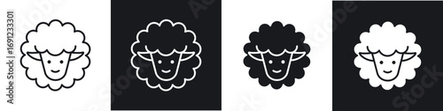 Lamb icons in solid and stroke graphics