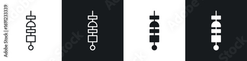 Kebab icons in solid and stroke graphics