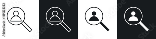 Job vacancy icons in solid and stroke graphics