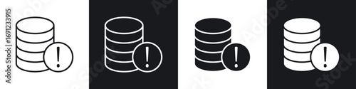 Data loss icons in solid and stroke graphics