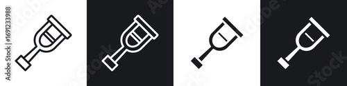 Crutch icons in solid and stroke graphics